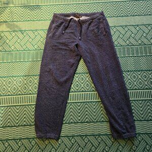 Roots Sweatpants Mens Medium M Black Fleece Pants Lounge Comfort Sweats Joggers